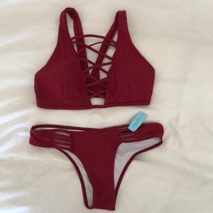 Cupshe Maroon Bikini